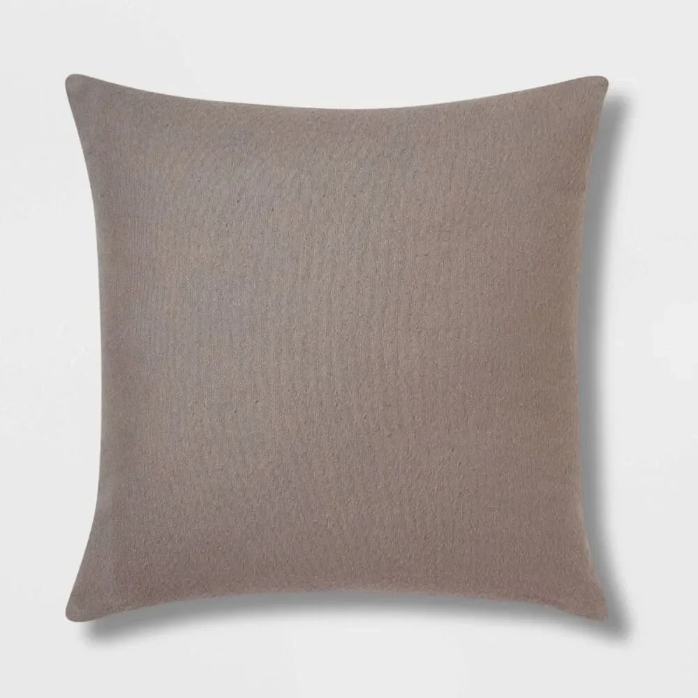 Euro Boucle Colorblock Square Couch Decorative Pillow - Dark Gray